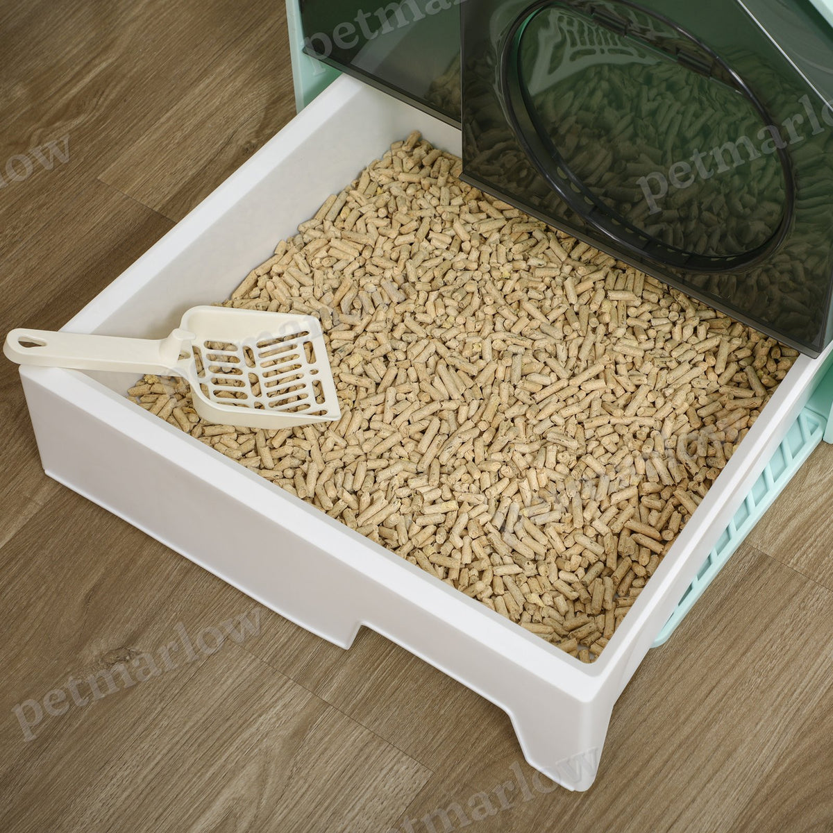 Hooded Cat Litter Box with Litter Mat – view 6