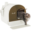 Hooded Cat Litter Box with Scoop and Filter – White / 475x455x460 mm