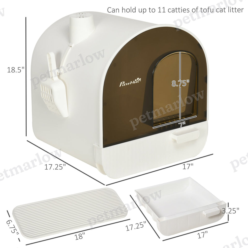 Hooded Cat Litter Box with Scoop and Filter – view 6