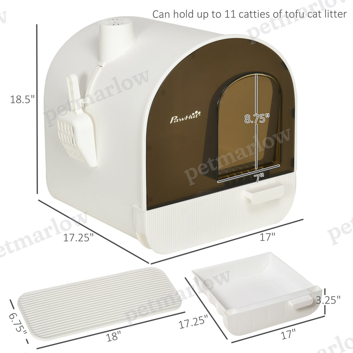 Hooded Cat Litter Box with Scoop and Filter – view 6
