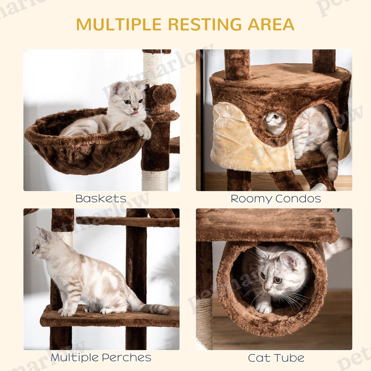 Huge Cat Tree with Adjustable Height and Multi-Level Platforms – view 5