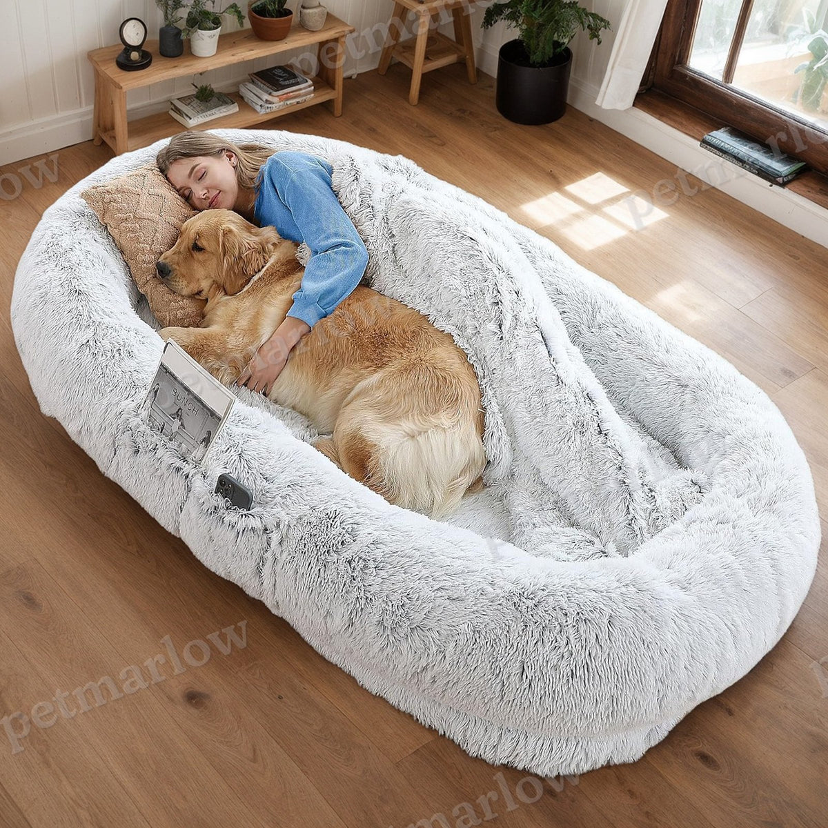 Human Dog Bed Washable Faux Fur Napping Bed – view 4