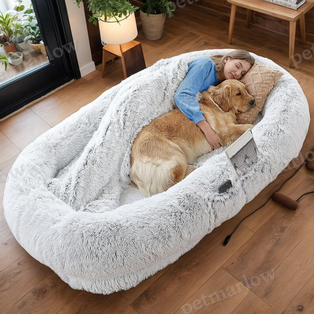 Human Dog Bed Washable Faux Fur Napping Bed – view 5