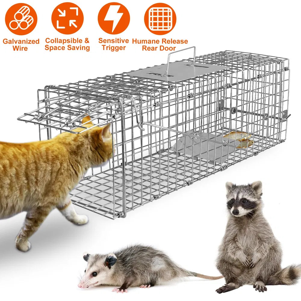 Humane Live Cat Trap Cage for Small Animals – as picture