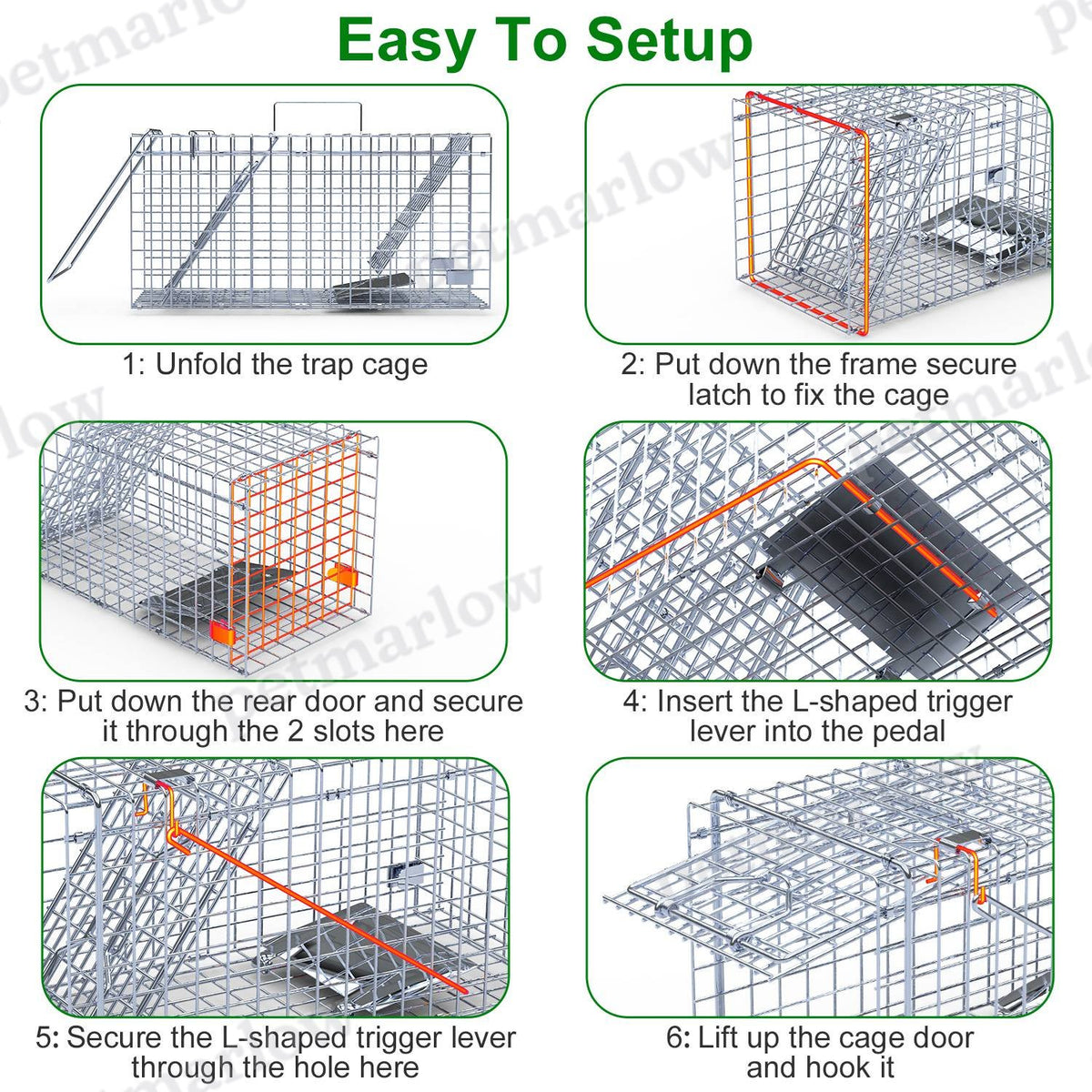 Humane Single Door Live Animal Trap for Small Pets – view 4