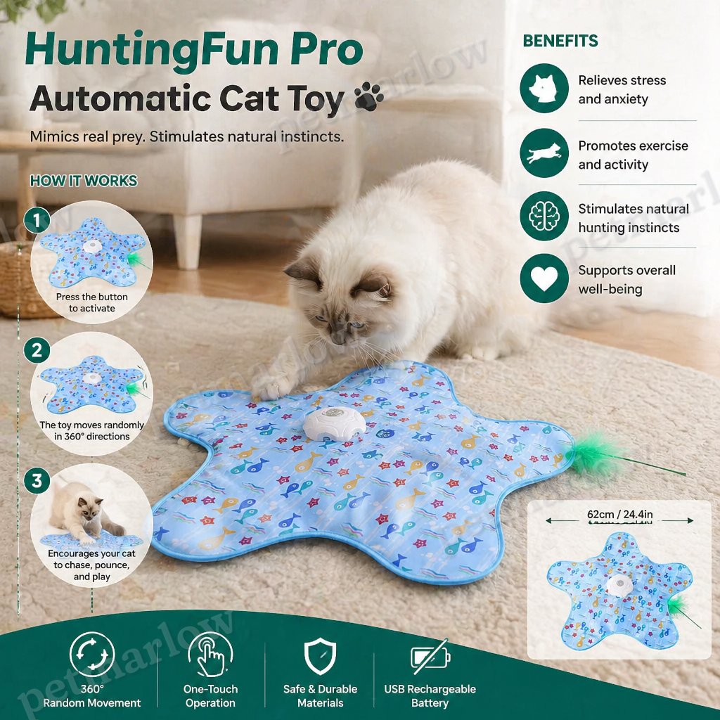 HuntingFun Pro – Automatic cat toy for stress relief and playtime fun – view 2