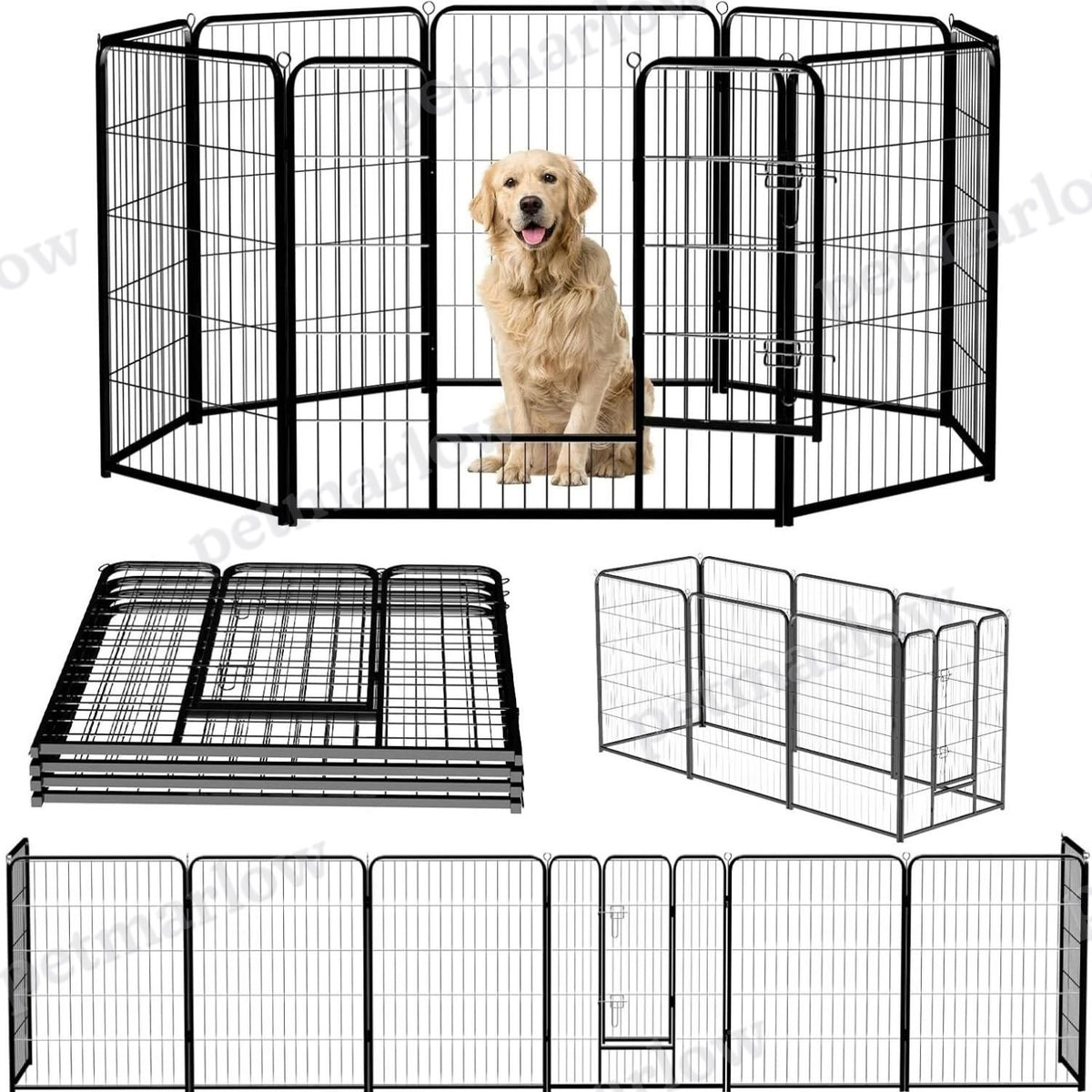 Indoor Outdoor Dog Playpen With Gate – view 2