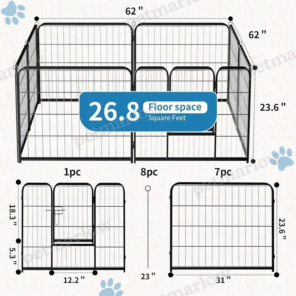 Indoor Outdoor Dog Playpen With Gate – view 3