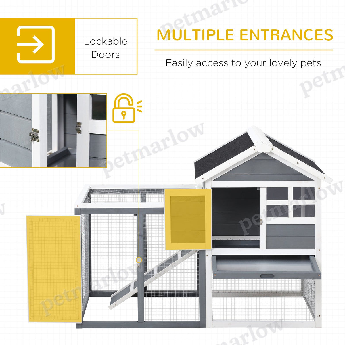 Indoor Rabbit Enclosure with Outdoor Run for Small Animals – view 3