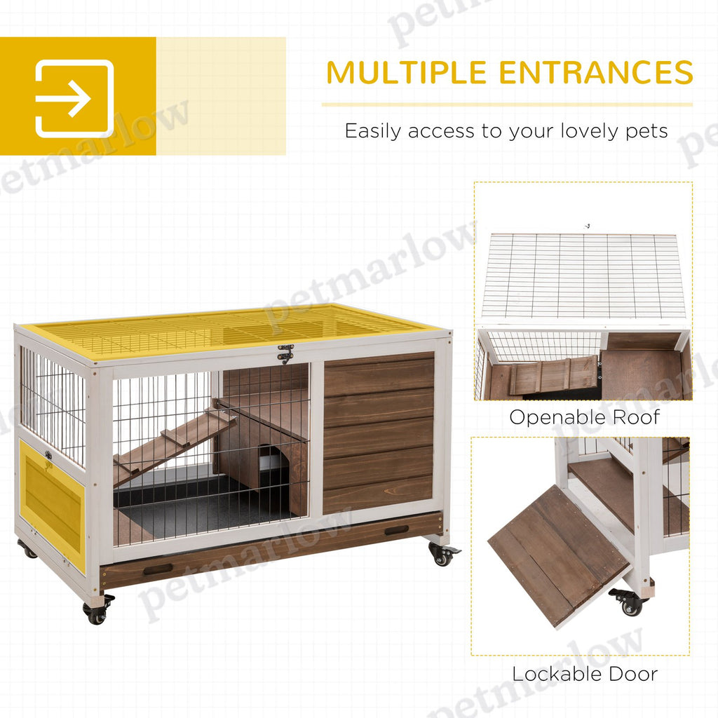 Indoor Rabbit Enclosure with Wheels and Pull-Out Tray – view 4