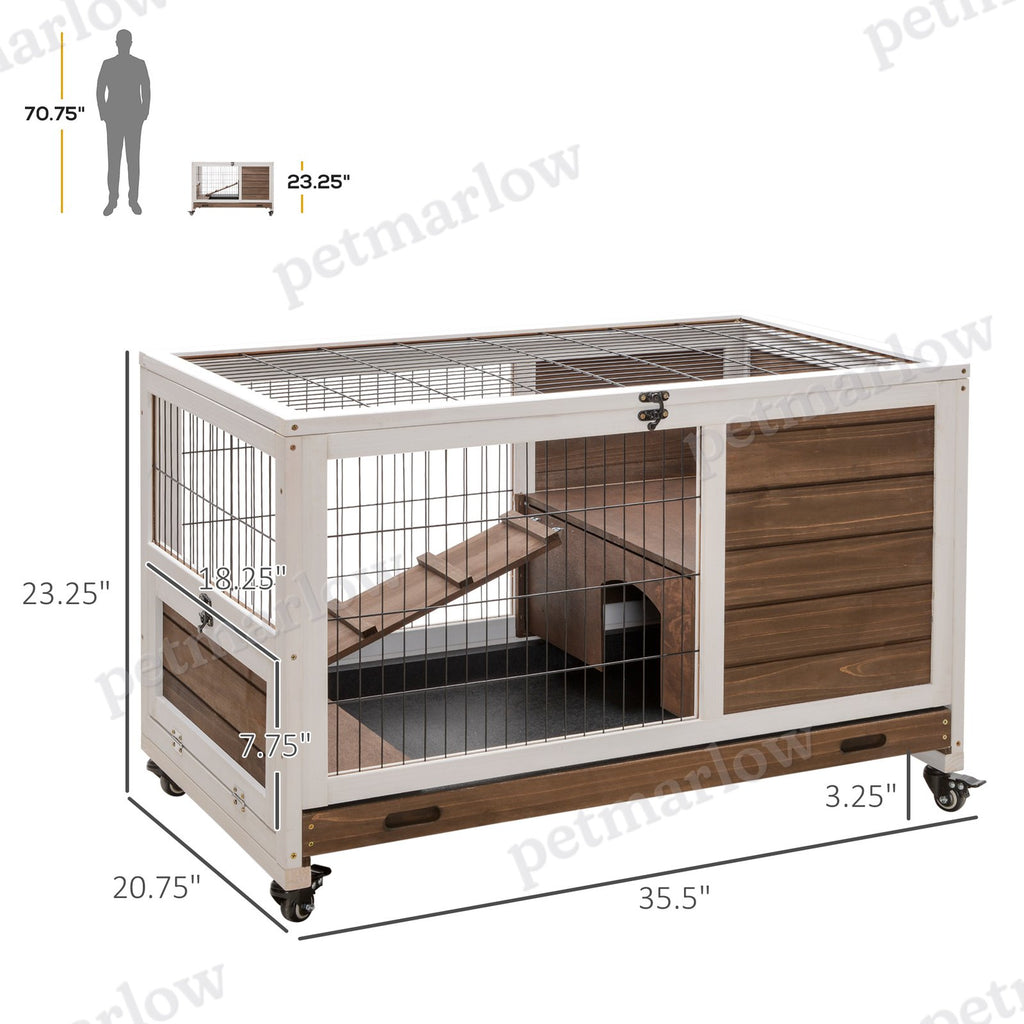 Indoor Rabbit Enclosure with Wheels and Pull-Out Tray – view 6