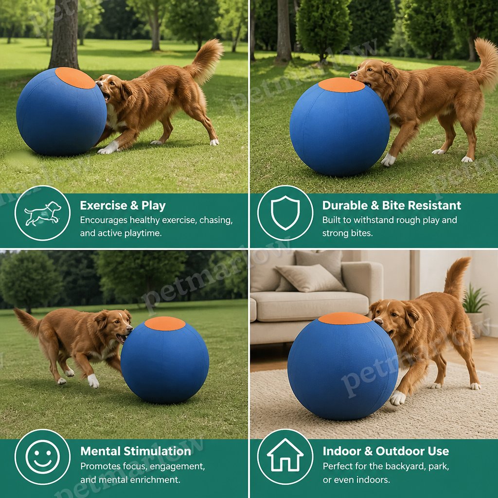 Inflatable Bite Resistant Herding Ball for Dogs – Durable Interactive Push & Chase Toy – view 5