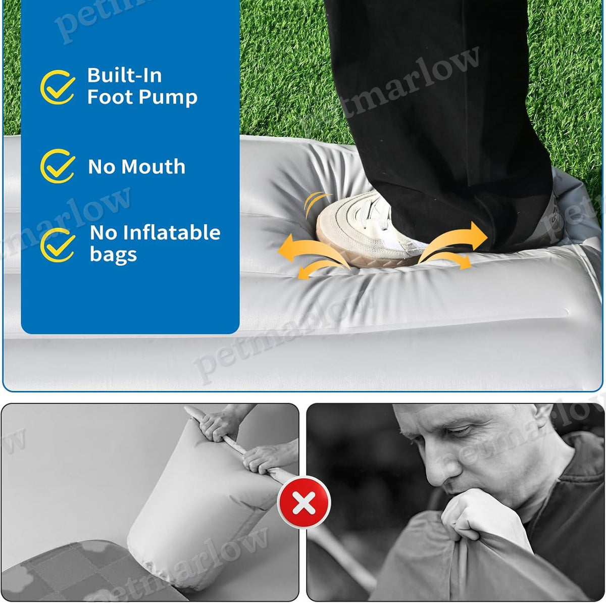 Inflatable Waterproof Dog Bed for Indoor and Outdoor Use