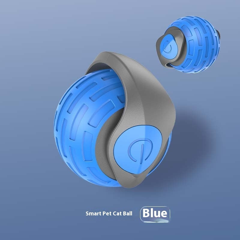 Interactive Cat Ball Toy USB Rechargeable Auto Rolling Teaser – Sapphire Blue