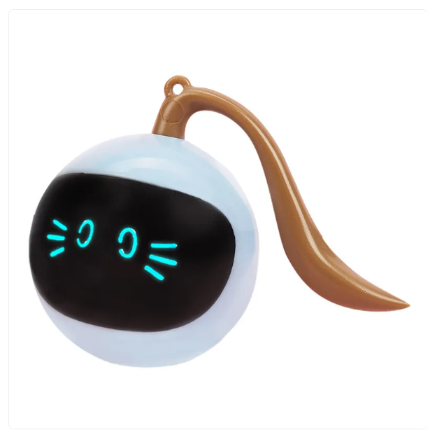 Interactive Cat Toy with LED Lights - Ball-Shaped Toy for Cats – Black