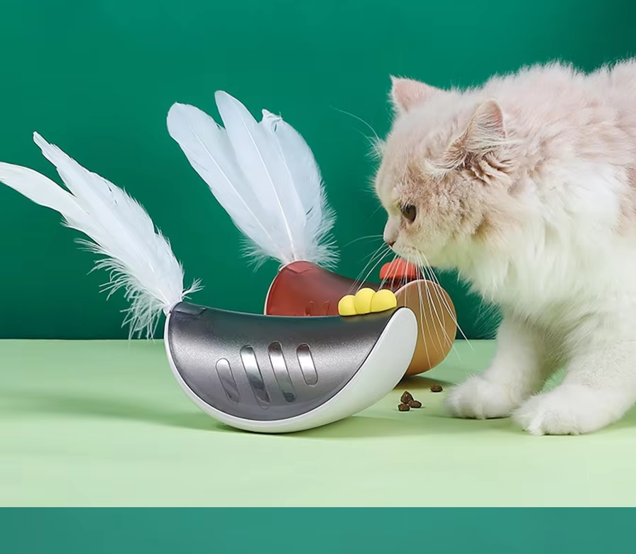 Interactive Cat Toy with Spring and Snack Function for Active Play
