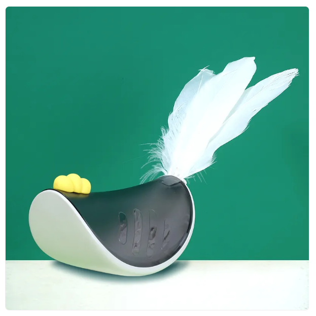 Interactive Cat Toy with Spring and Snack Function for Active Play – Grey