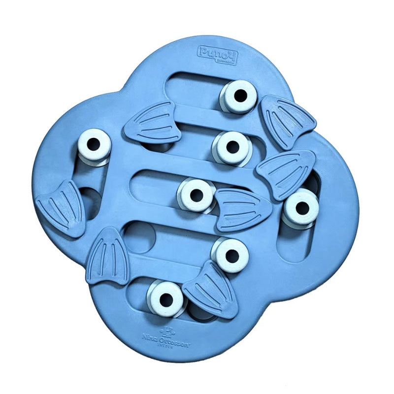 Interactive Dog Toy – Intelligence Game with Sliding Compartments for Treats & Mental Stimulation – Seven Blue Links