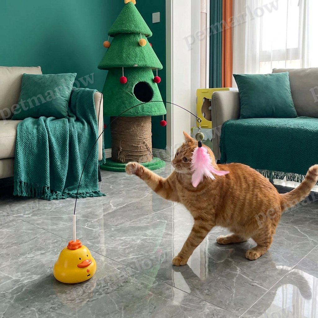 Interactive Duck Wand Cat Toy with Moving Feather and Fun Chase Play – view 6