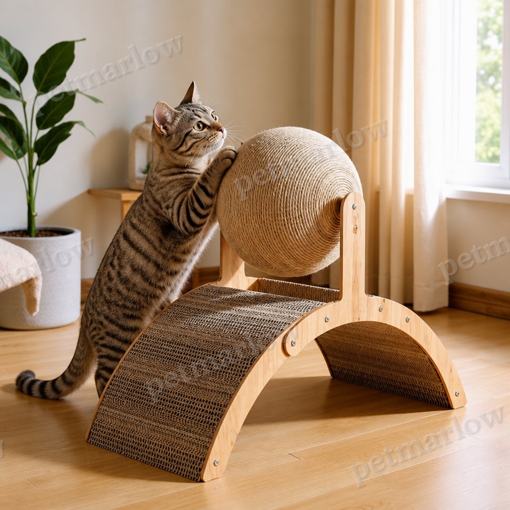 Interactive Ferris Wheel Cat Scratcher with Spinning Jute Ball – view 2