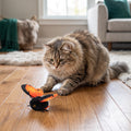 Interactive Flutter Butterfly Cat Toy – Automatic Flying Teaser – Orange-White Butterfly