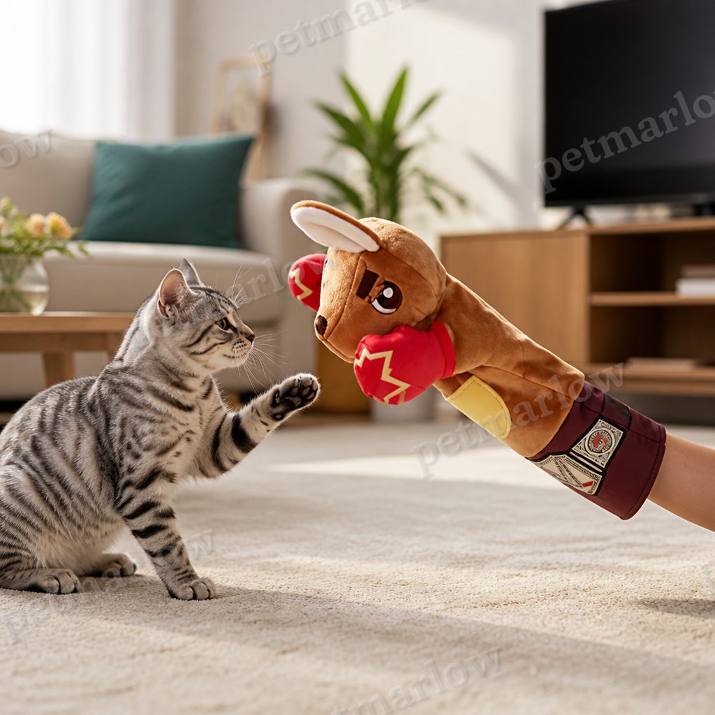 Interactive Kangaroo Boxing Hand Puppet Cat Toy – view 2