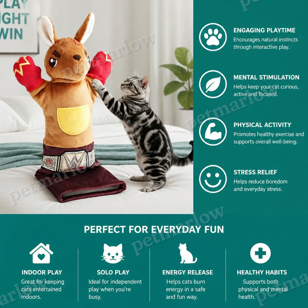 Interactive Kangaroo Boxing Hand Puppet Cat Toy – view 3