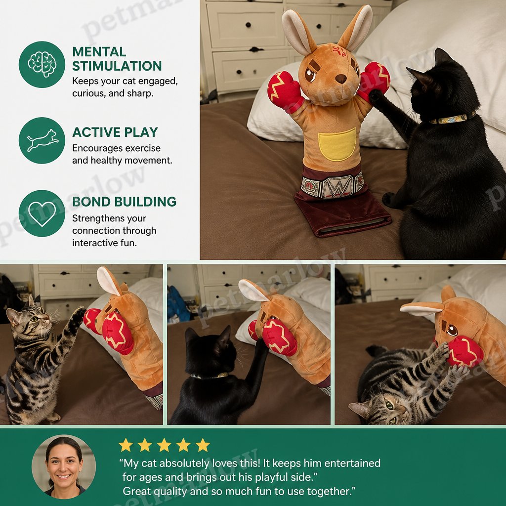 Interactive Kangaroo Boxing Hand Puppet Cat Toy – view 4