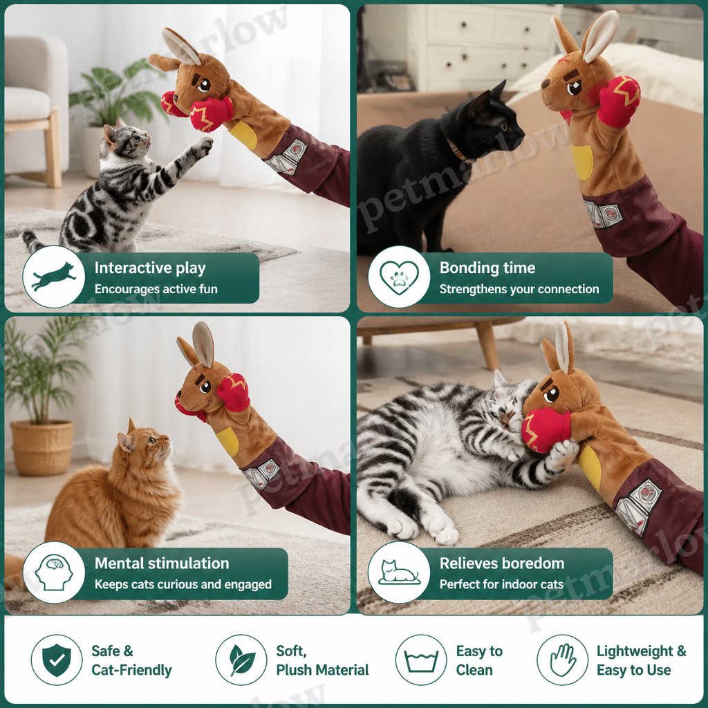 Interactive Kangaroo Boxing Hand Puppet Cat Toy – view 5