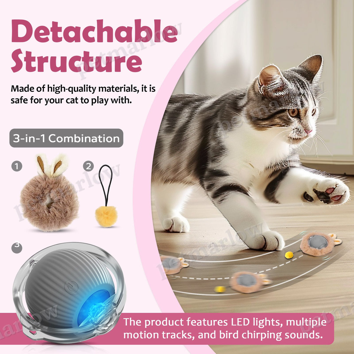 Interactive Motion Activated Cat and Dog Toy Ball – view 5