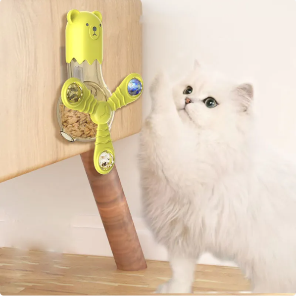 Interactive Pet Toys – Bear-Shaped Food Dispenser with Rotating Arms
