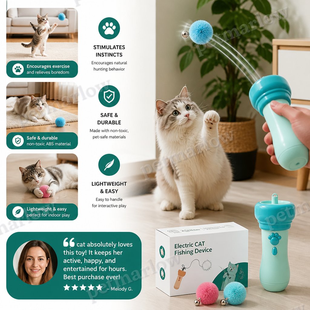 Interactive Pom-Pom Launcher Tod for Cats – view 5