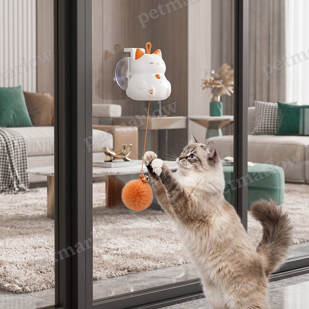 Interactive Rechargeable Cat Toy – Automatic Lifting Pom-Pom Teaser – view 2