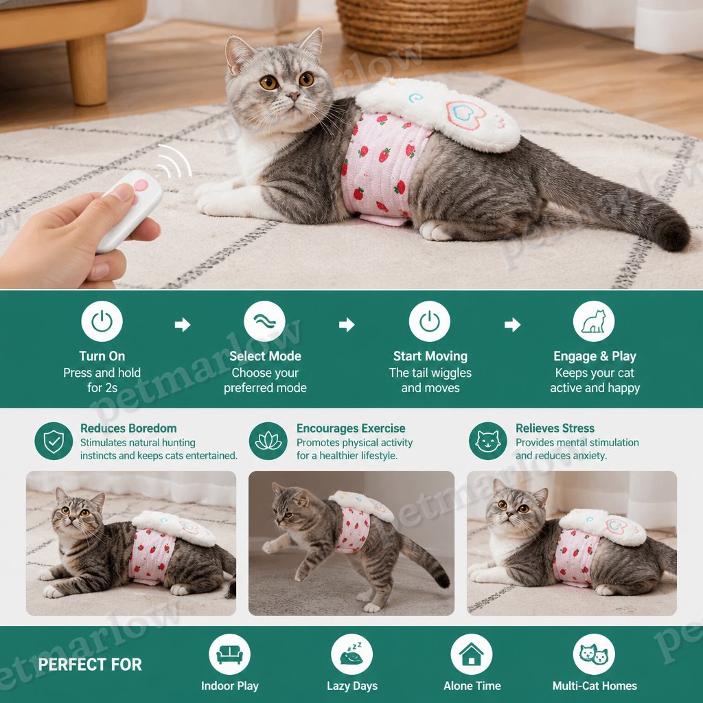 Interactive Remote Control Cat Toy with Moving Tail and Playful Motion – view 6