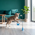 Interactive Spinning Butterfly Cat Toy – Rechargeable Motion Teaser Wand – Blue