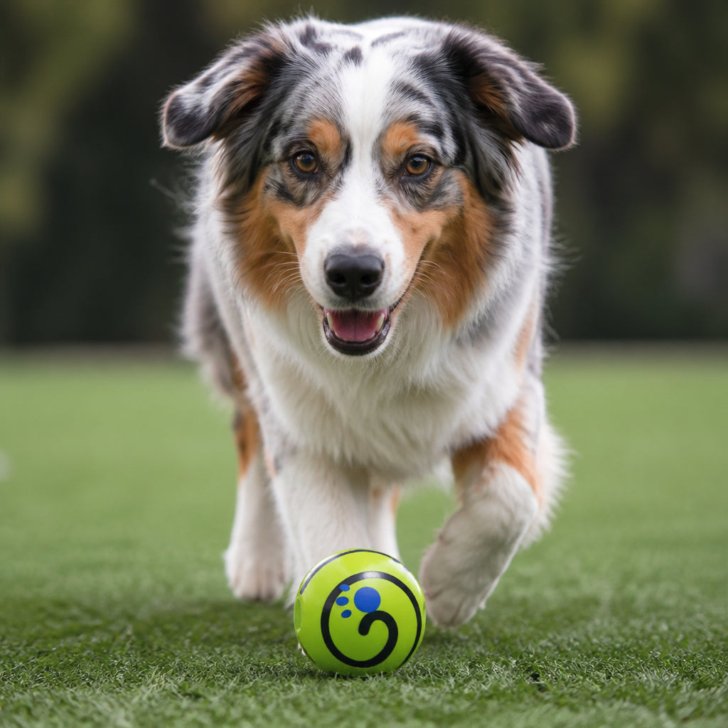 Interactive Squeaky Wobble Dog Ball – Durable Self-Play Toy – Small