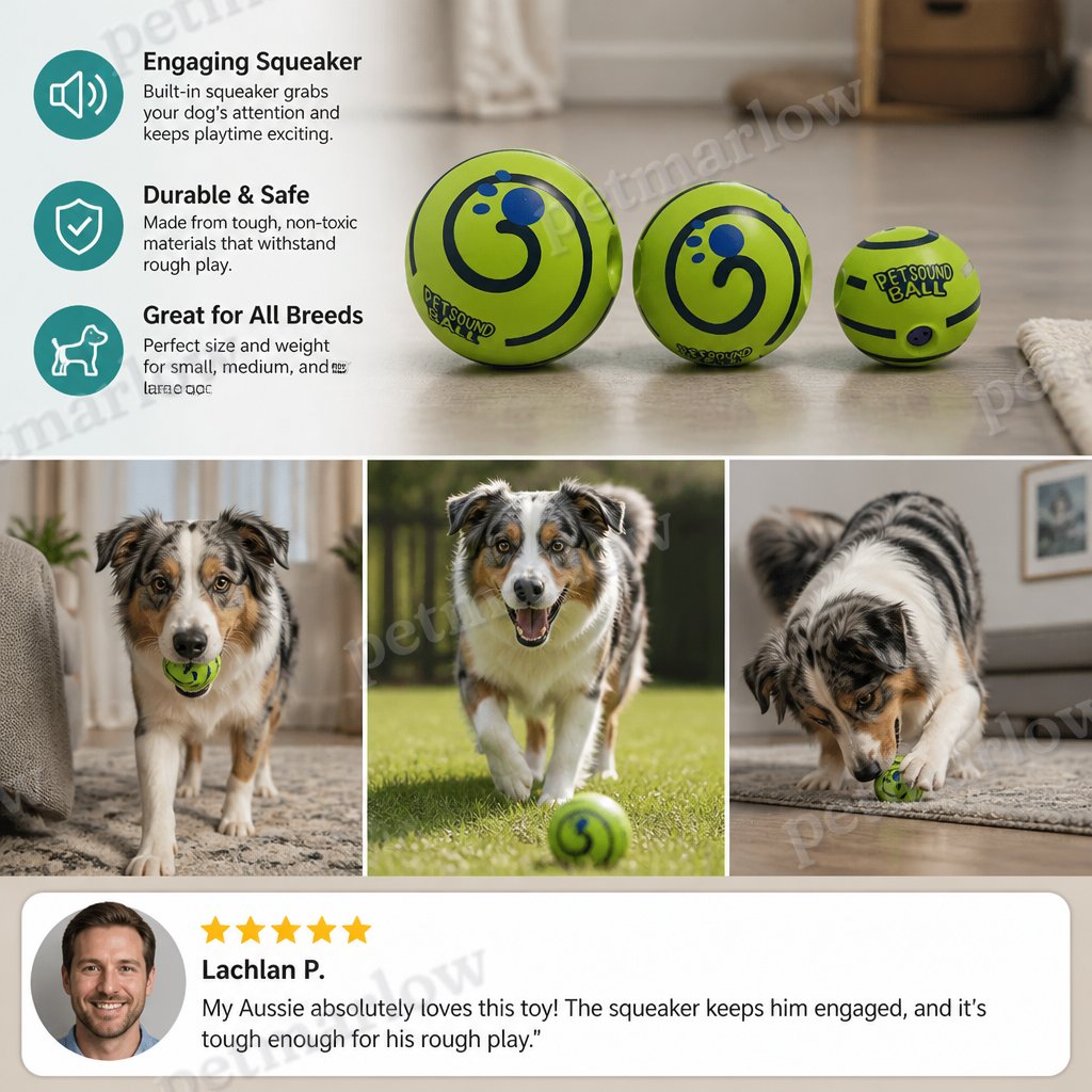 Interactive Squeaky Wobble Dog Ball – Durable Self-Play Toy – view 6