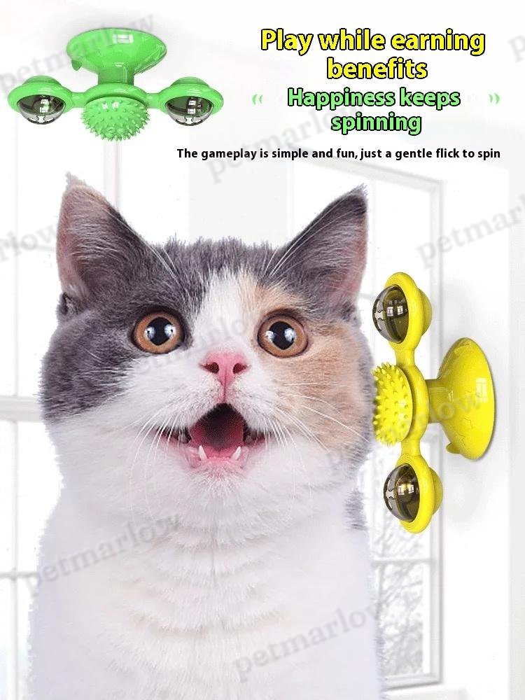 Interactive Windmill Cat Toy With LED Light Ball – view 4
