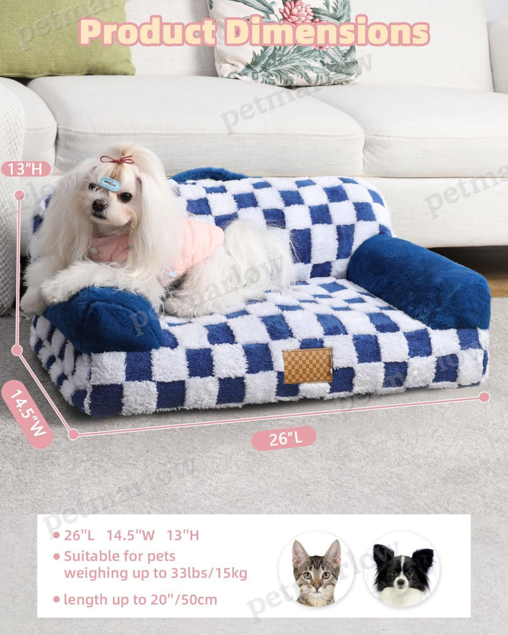 Jacquard Luxury Solid Color Pet Bed – view 5