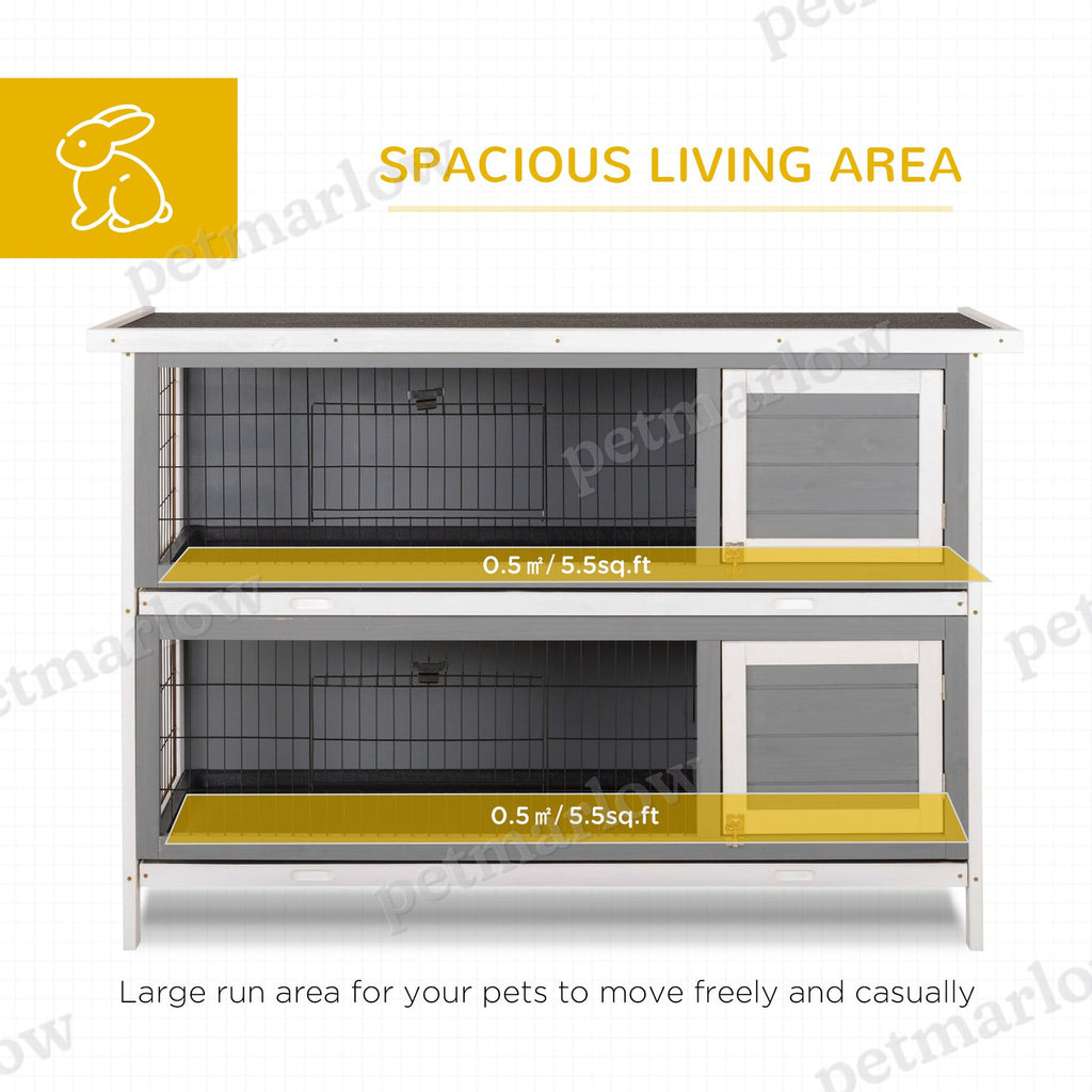 Large 2-Story Rabbit Hutch for Small Animals with Lockable Doors – view 6