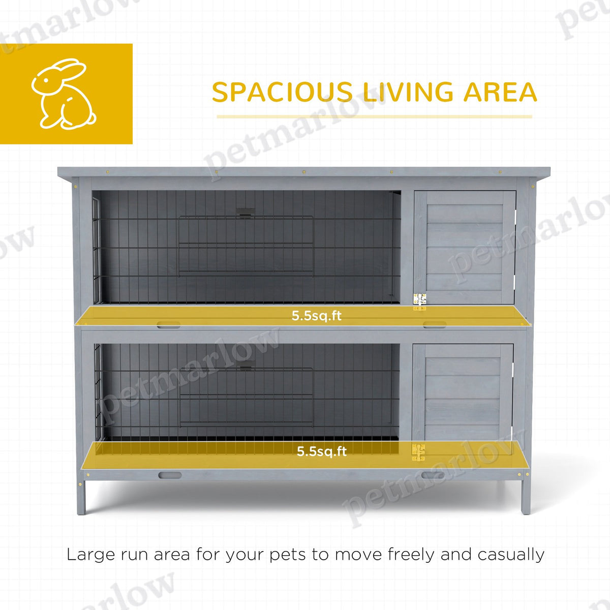 Large 2-Story Rabbit Hutch with Easy Access Doors – view 3