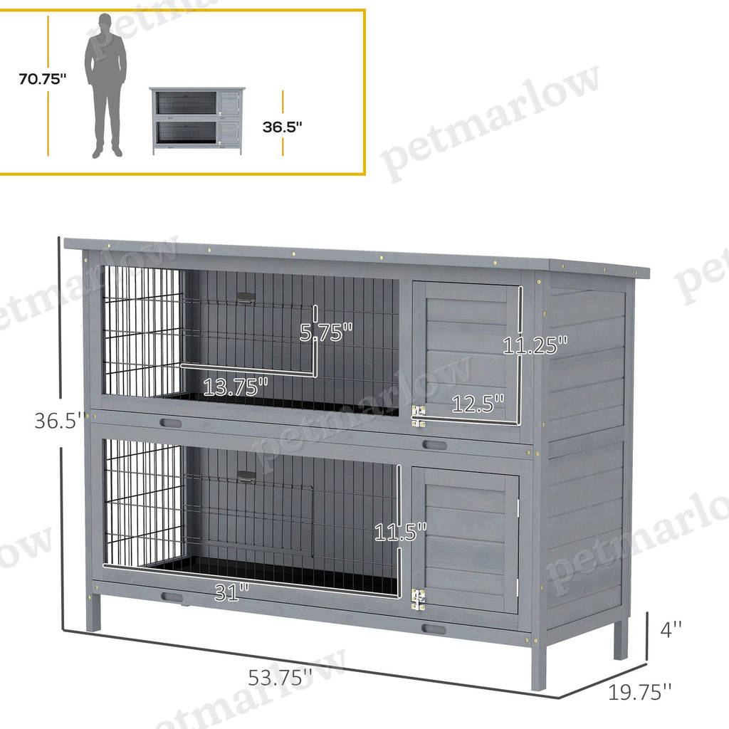Large 2-Story Rabbit Hutch with Easy Access Doors – view 6