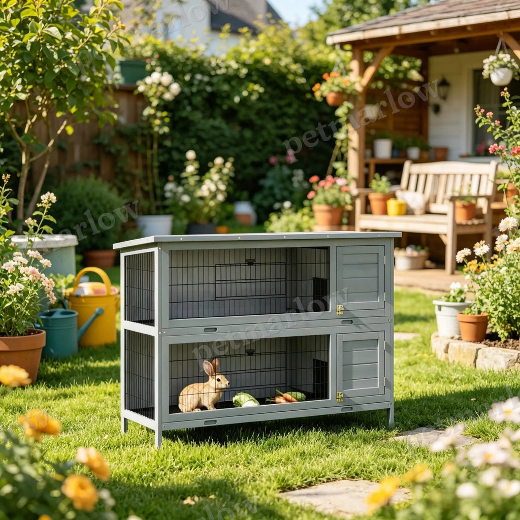 Large 2-Story Rabbit Hutch with Lockable Doors – view 3