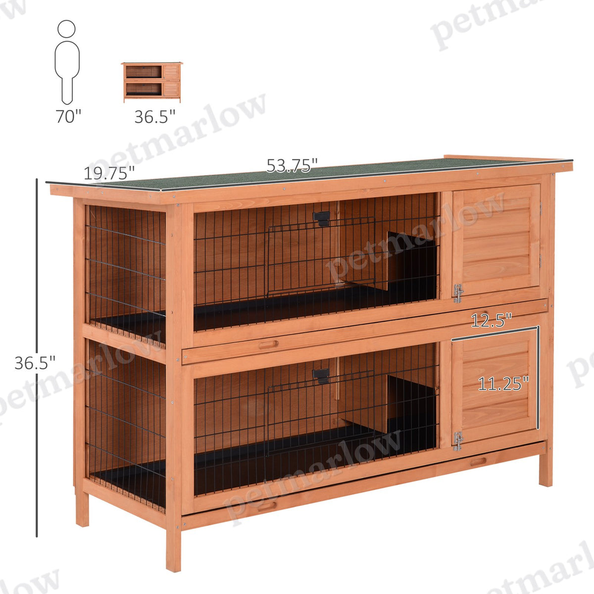 Large 2-Story Rabbit Hutch with Lockable Doors – view 3