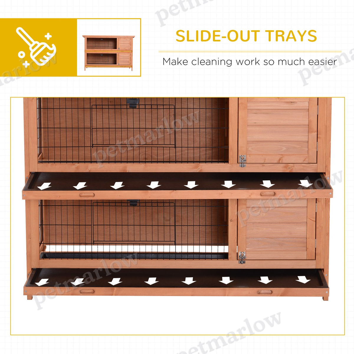Large 2-Story Rabbit Hutch with Lockable Doors – view 4