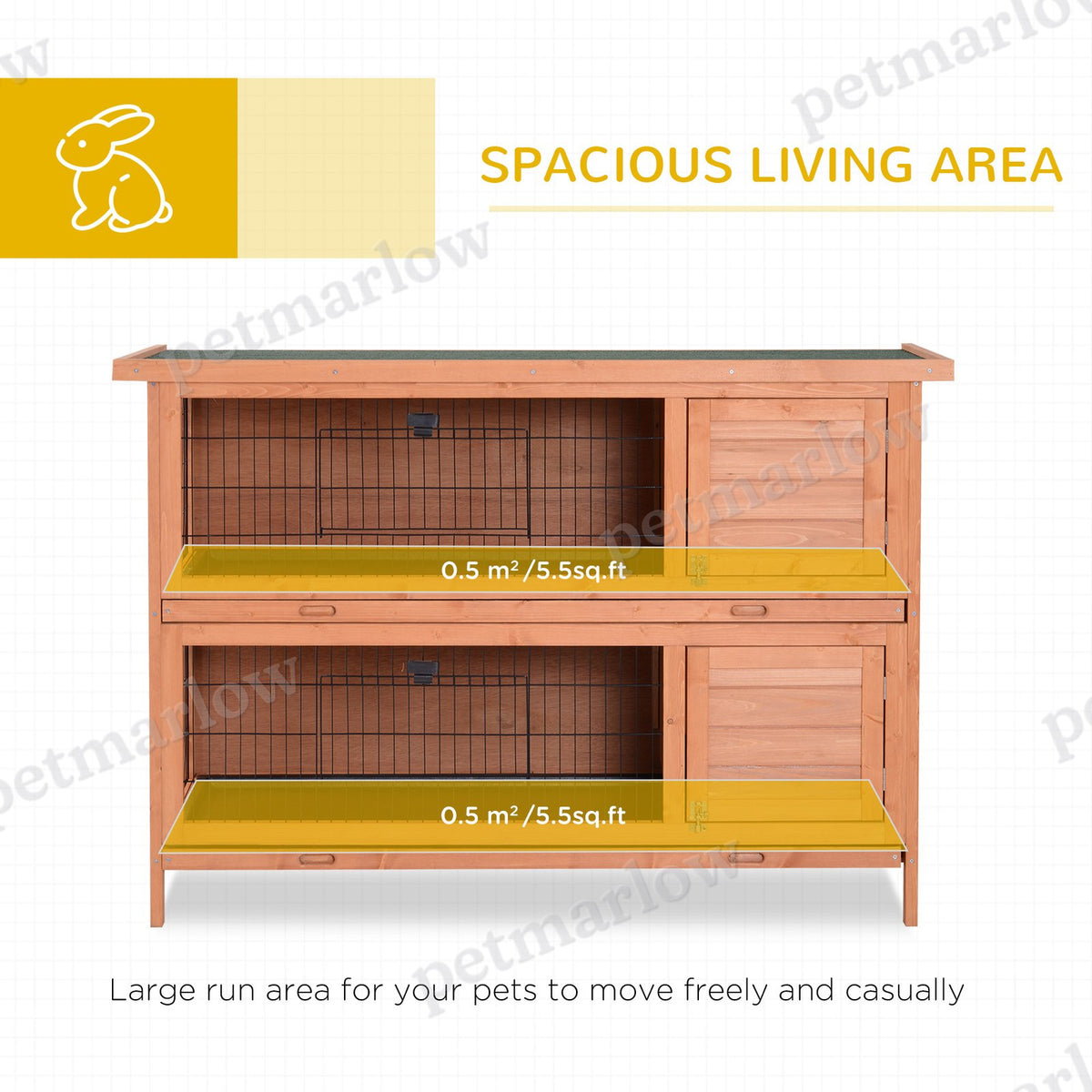 Large 2-Story Rabbit Hutch with Lockable Doors – view 5