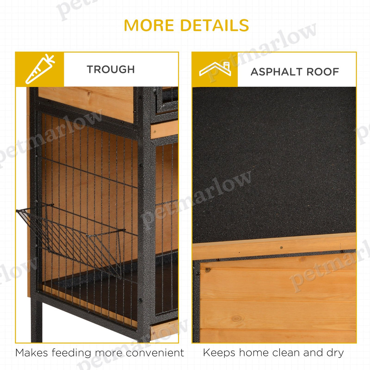 Large 2-Story Rabbit Hutch with Ramp and Metal Frame – view 5