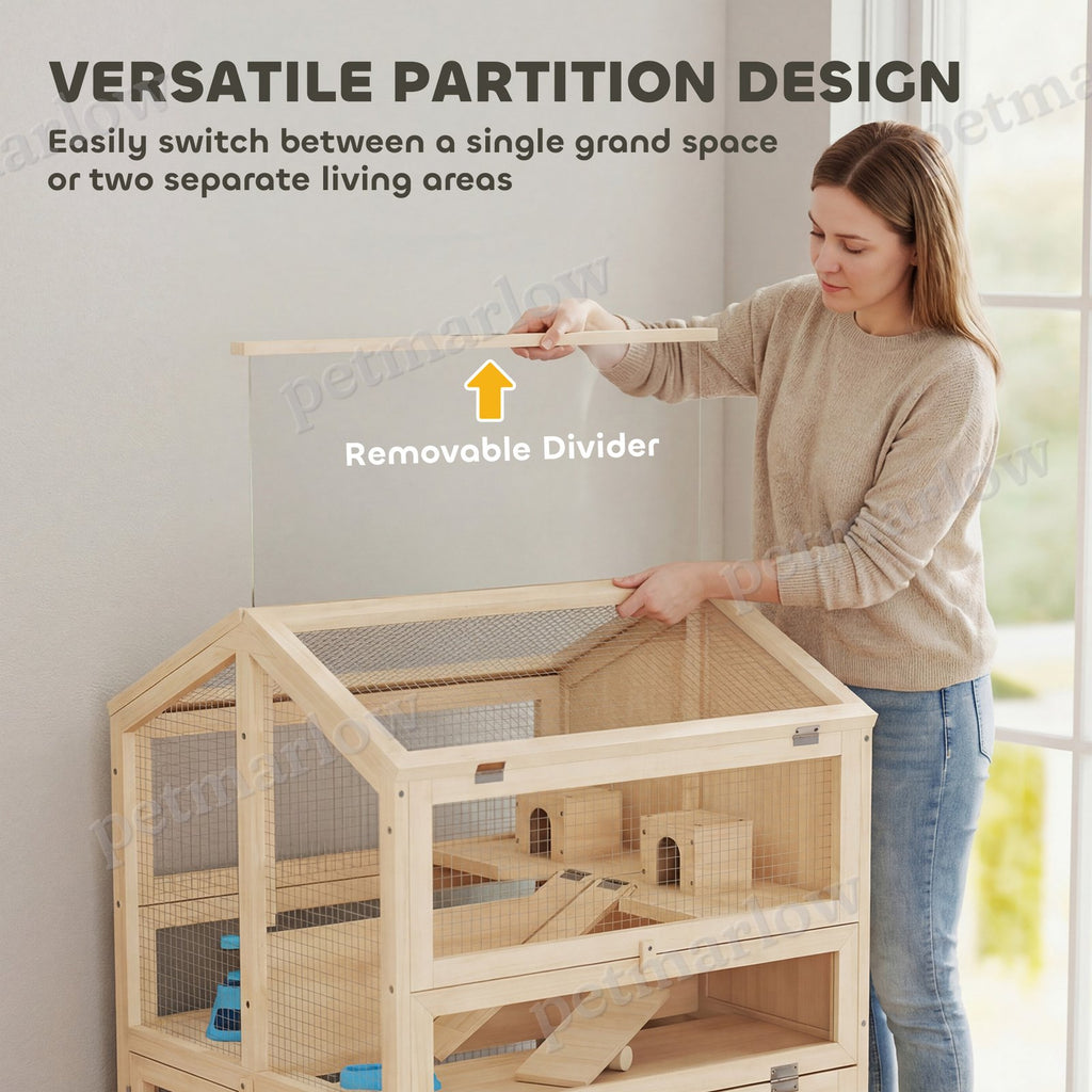 Large 3-Tier Hamster Cage with Pull-Out Tray and Openable Top – view 4