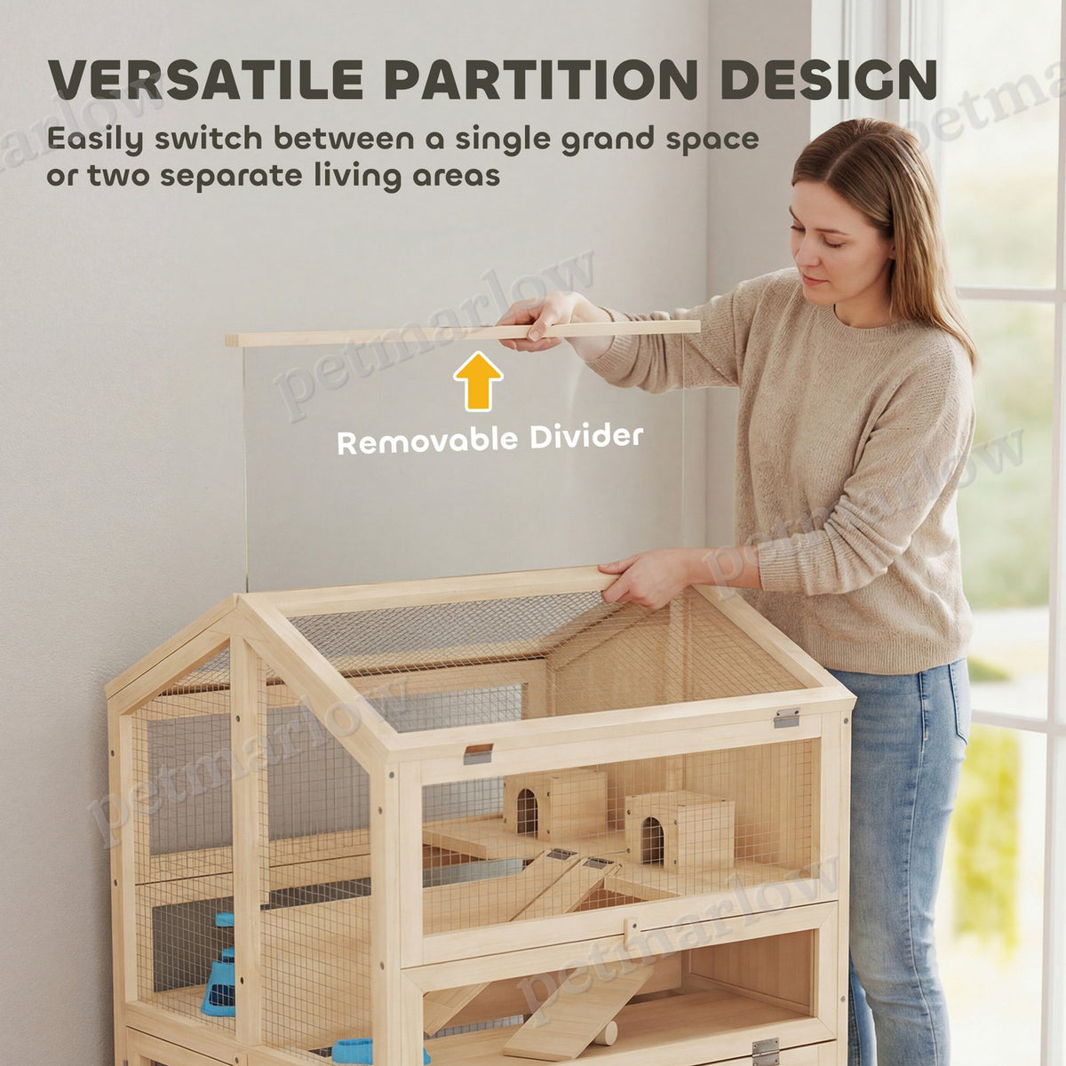 Large 3-Tier Hamster Cage with Pull-Out Tray and Openable Top – view 4