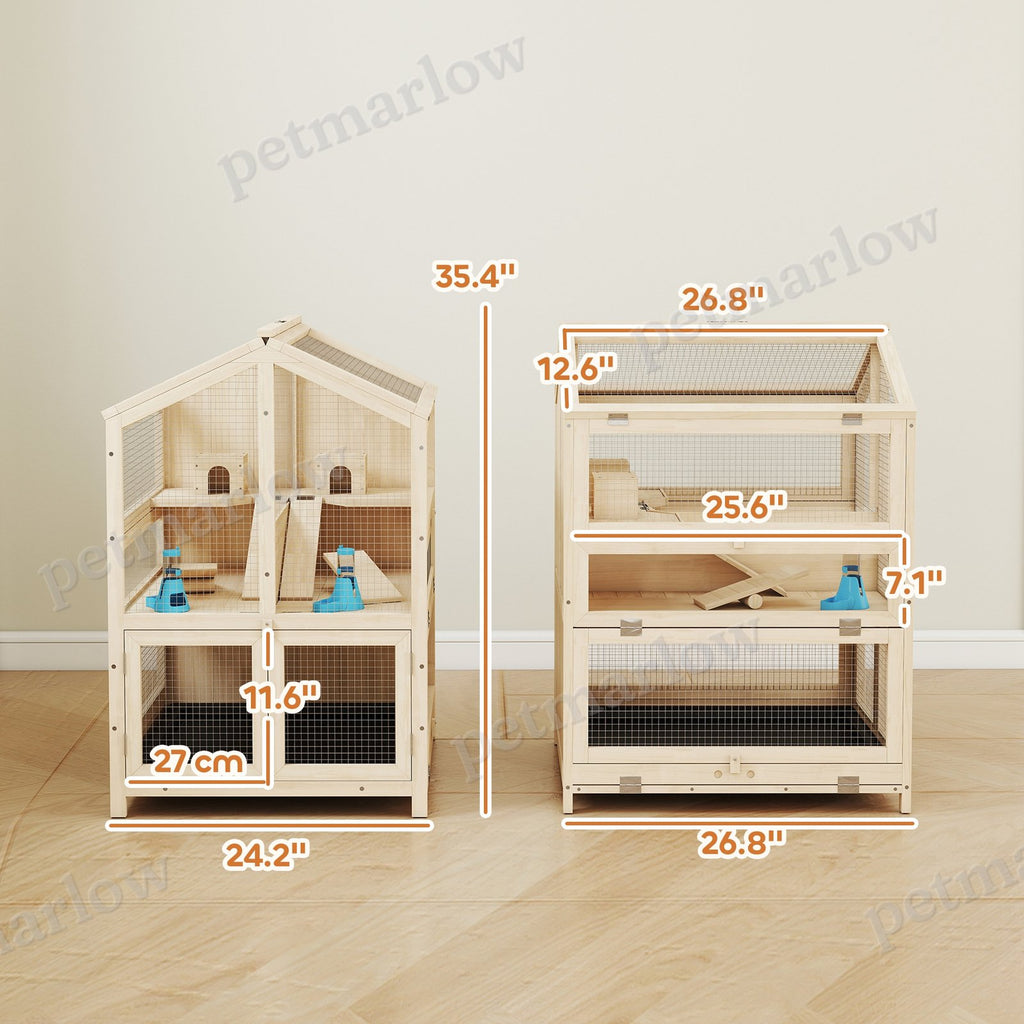 Large 3-Tier Hamster Cage with Pull-Out Tray and Openable Top – view 5